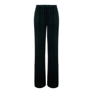 Antonelli Women 'Fazio' Green Pants With Elasticated Waist In Velvet For Women